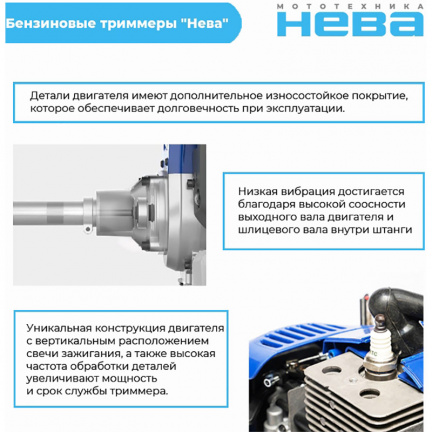 Бензиновый триммер Нева BCK745U PRO