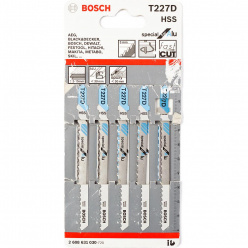 Набор пилок для лобзика по алюминию Bosch T227D 100мм 5шт (030)