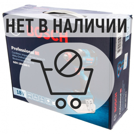 Аккумуляторный гайковерт Bosch GDX 18V-200 C ударный (без акк, без з/у)