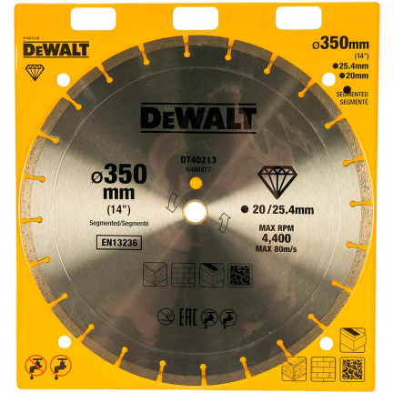 Круг алмазный универсальный DeWalt DT40213 350х25.4мм